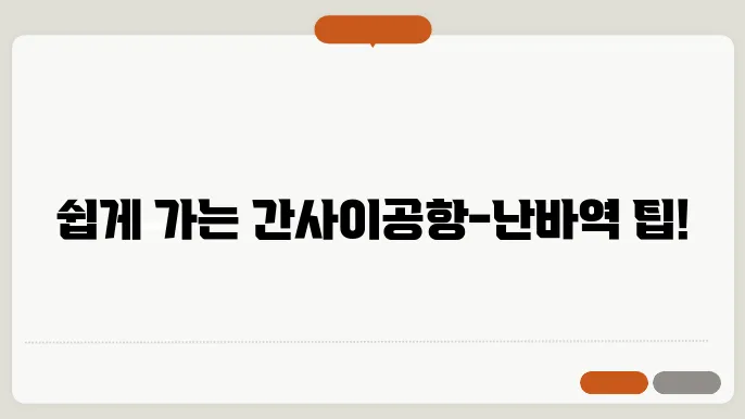 간사이공항에서 난바역 가는 법 3가지 (라피트 특급, 지하철, 픽업 택시)