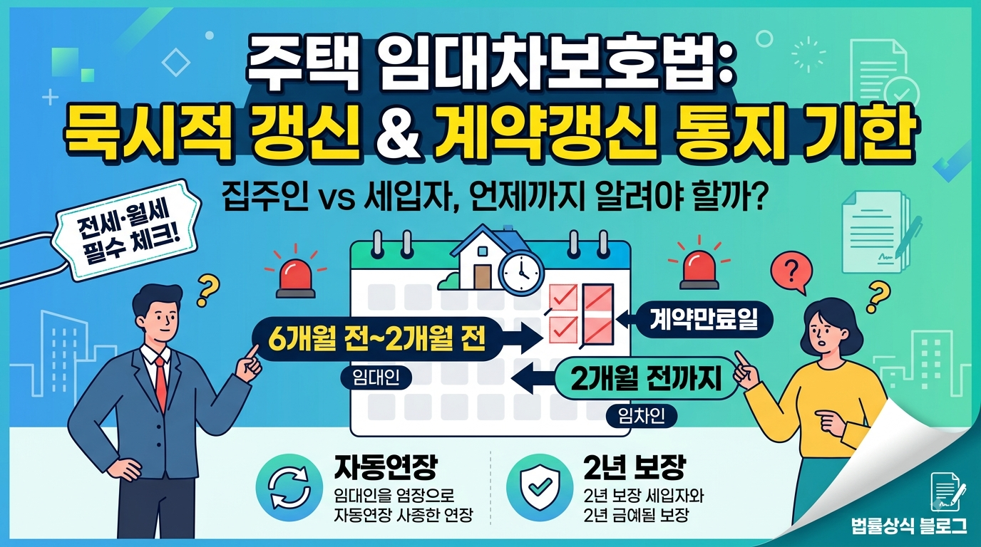 주택임대차보호법 묵시적 갱신 및 계약 갱신 통지 기한