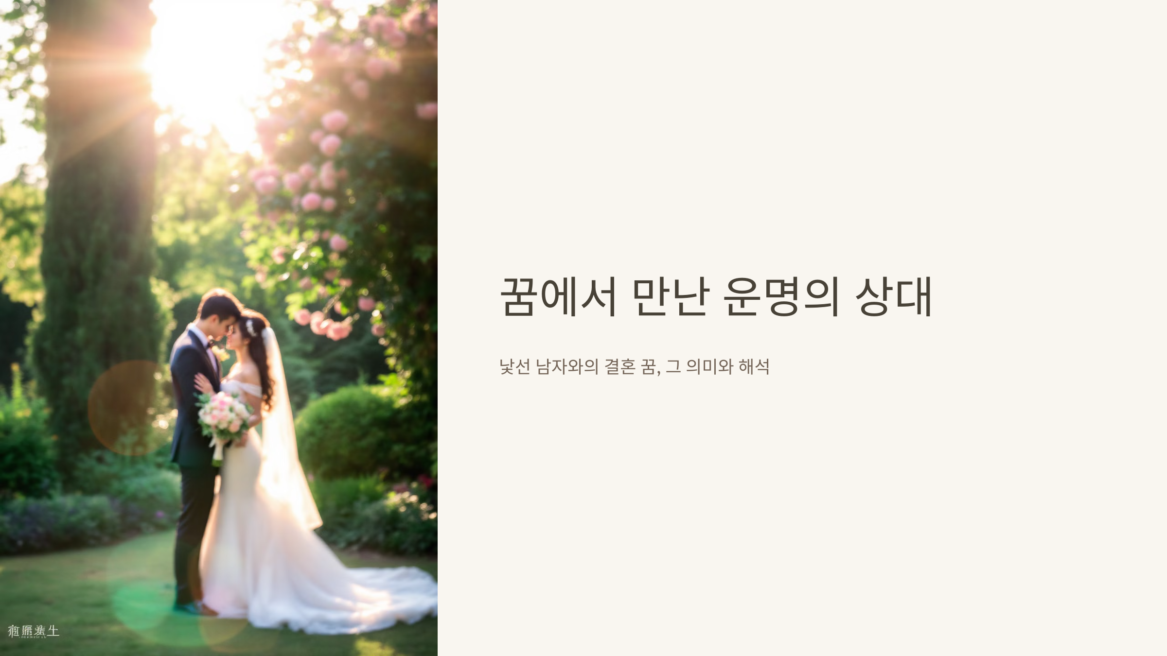 꿈에서 만난 운명의 상대