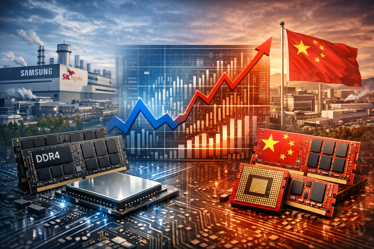 삼성전자 SK하이닉스와 중국 D램 경쟁 구도