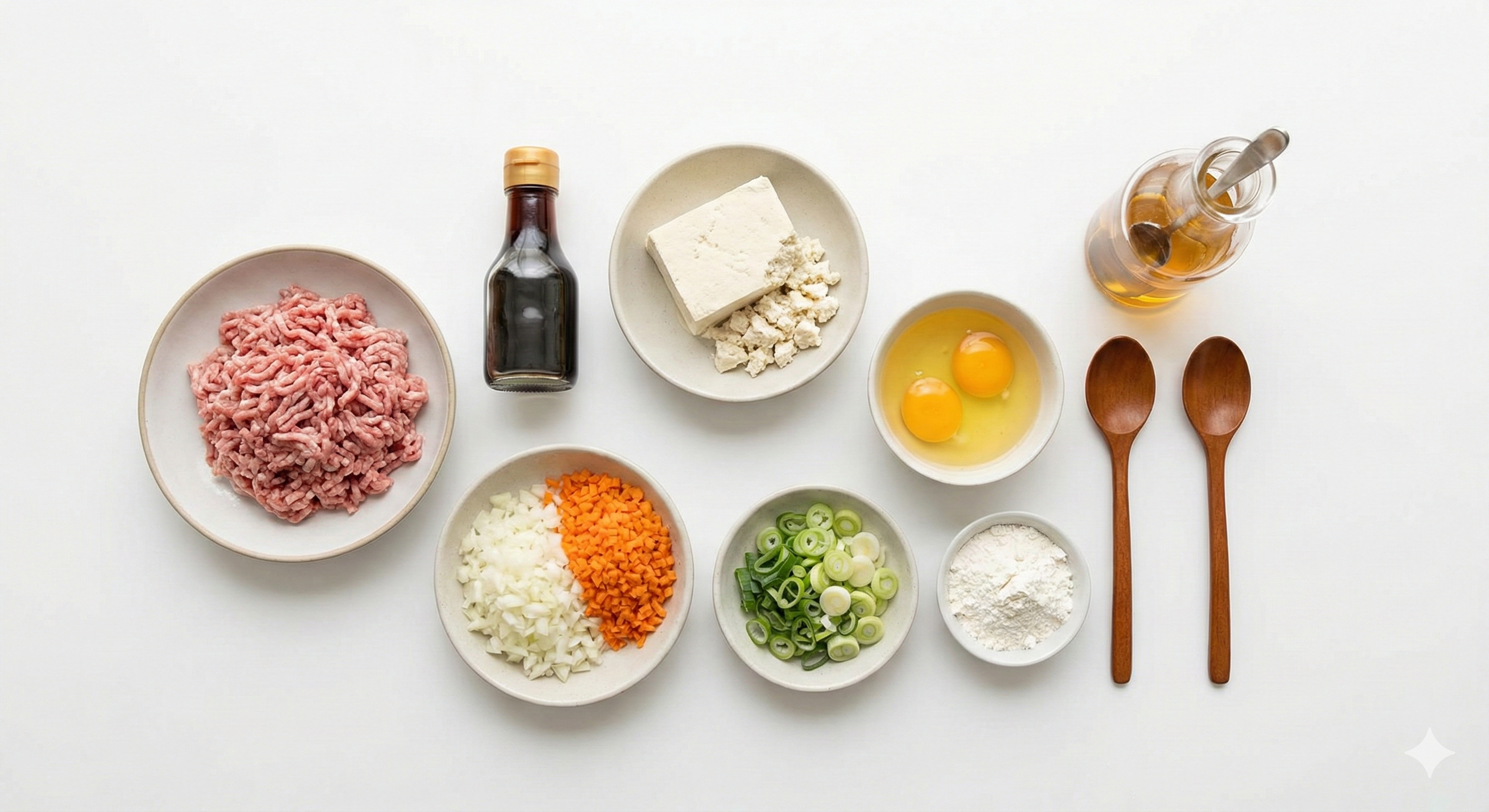 동그랑땡 재료를 한눈에 정리한 플랫레이