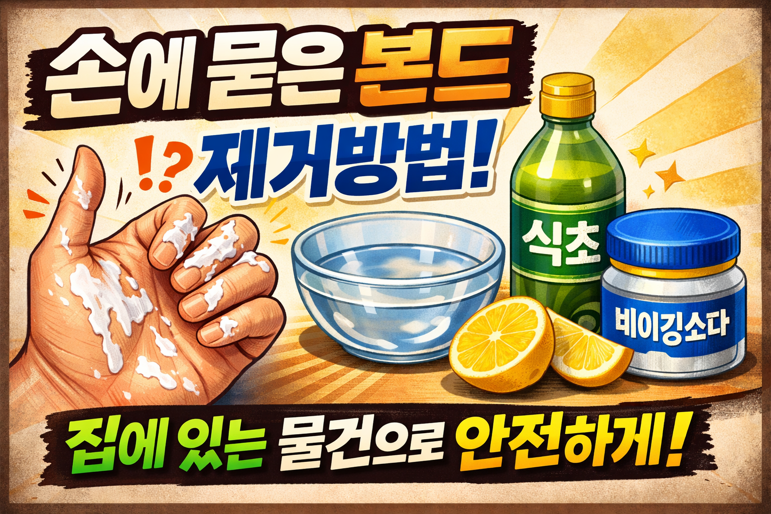 손에 묻은 본드 제거방법