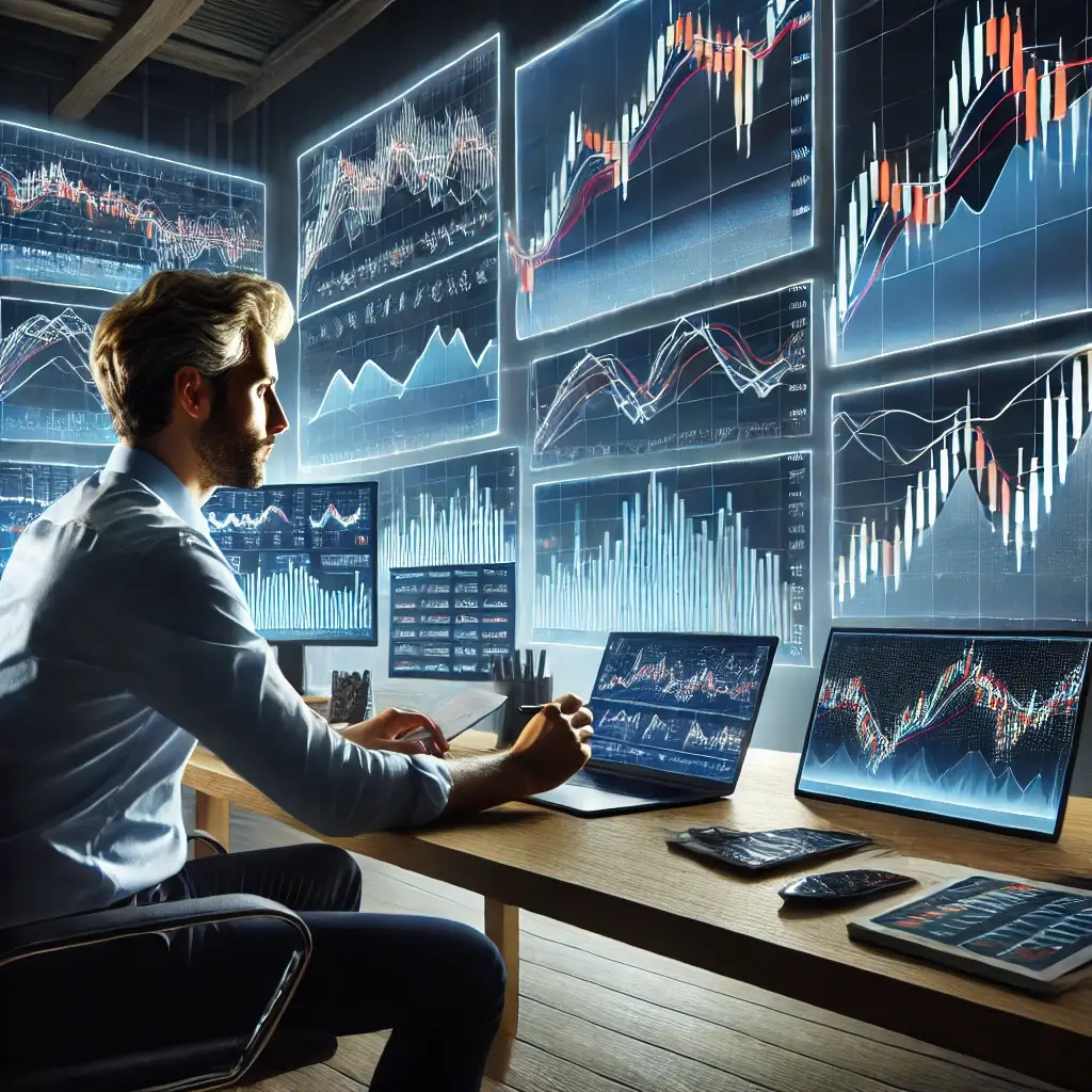 기술적지표와-차트를-분석하는-남성