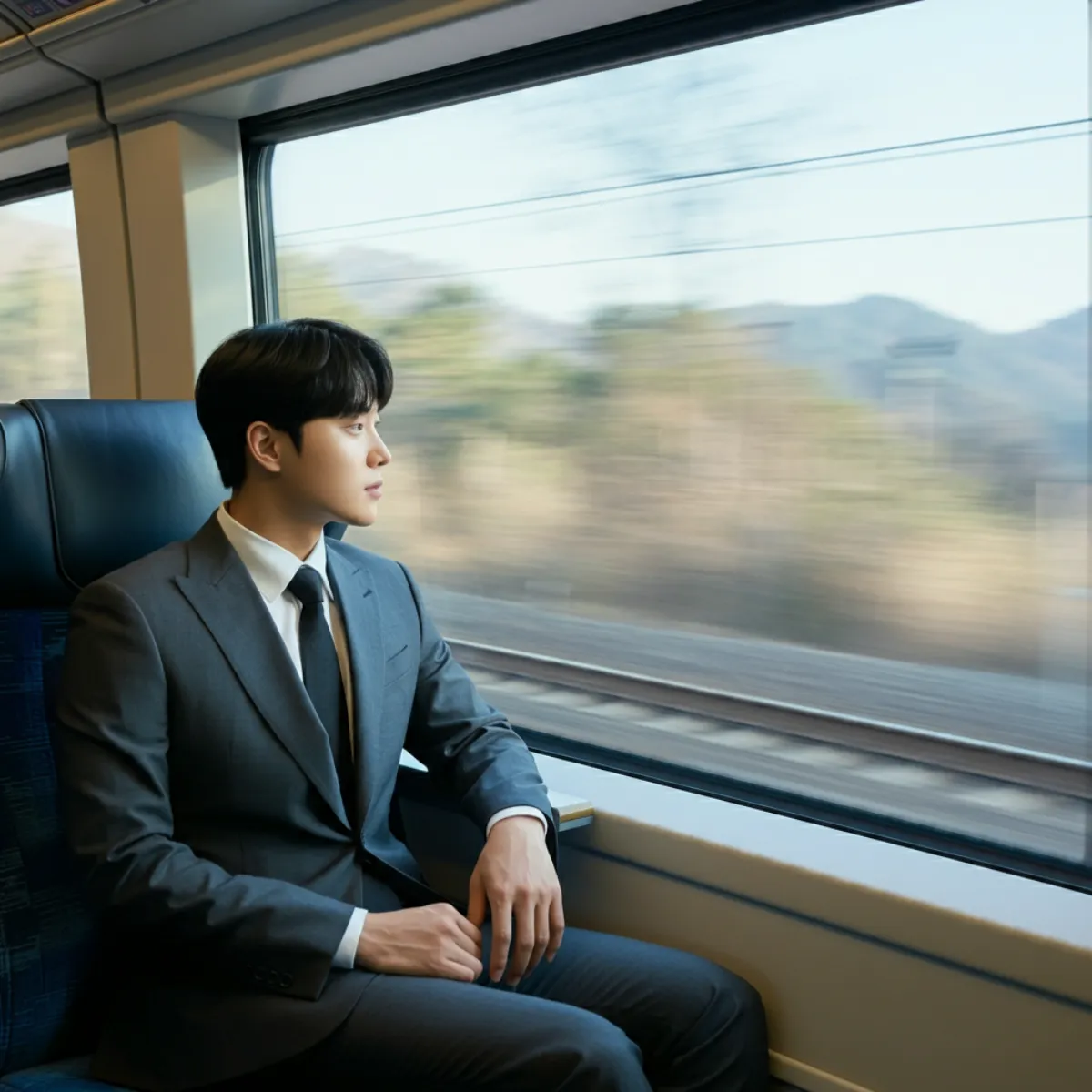 기차에서-정장입고-출근하는-한국남자01