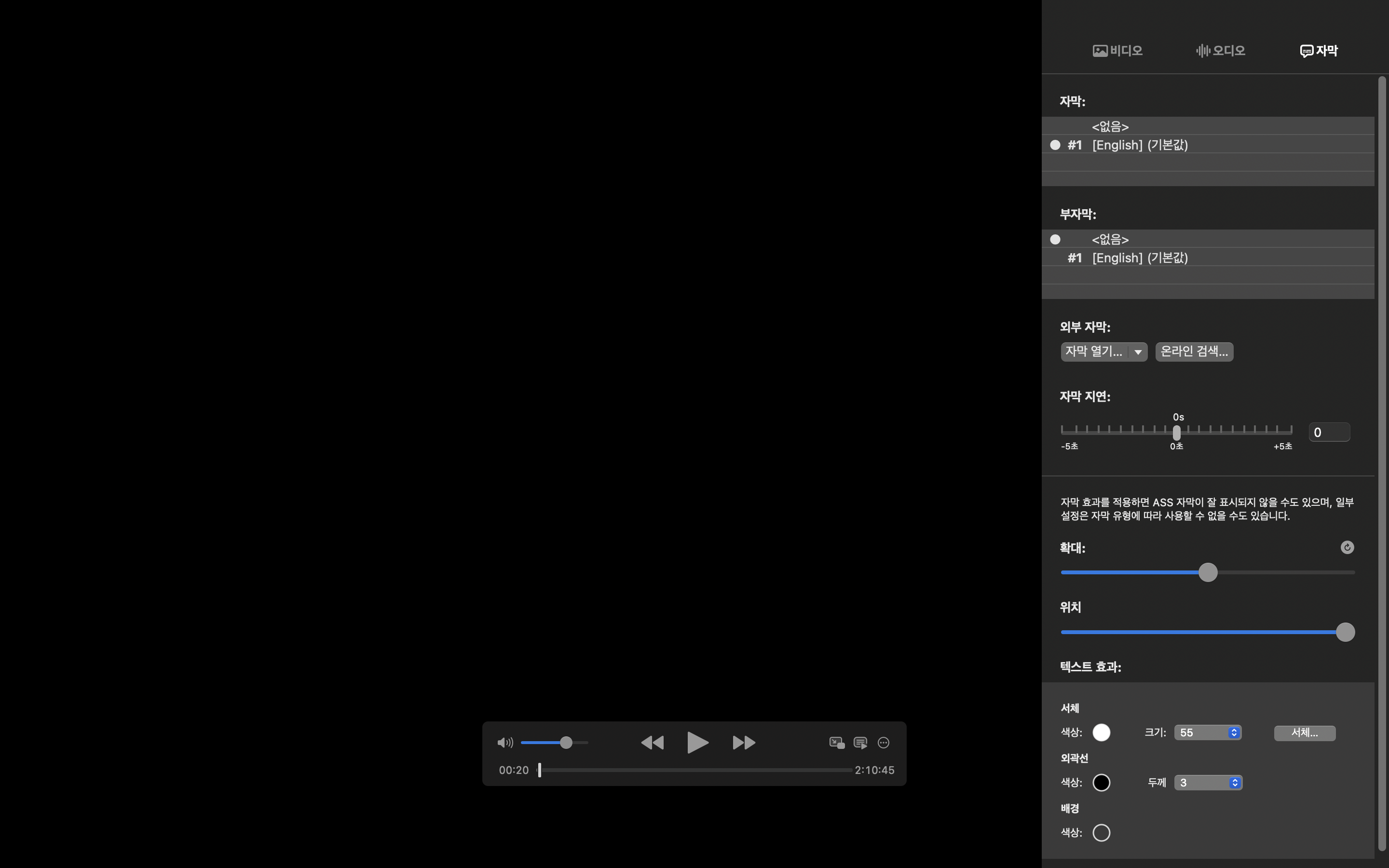 맥북 영상 플레이어 IINA