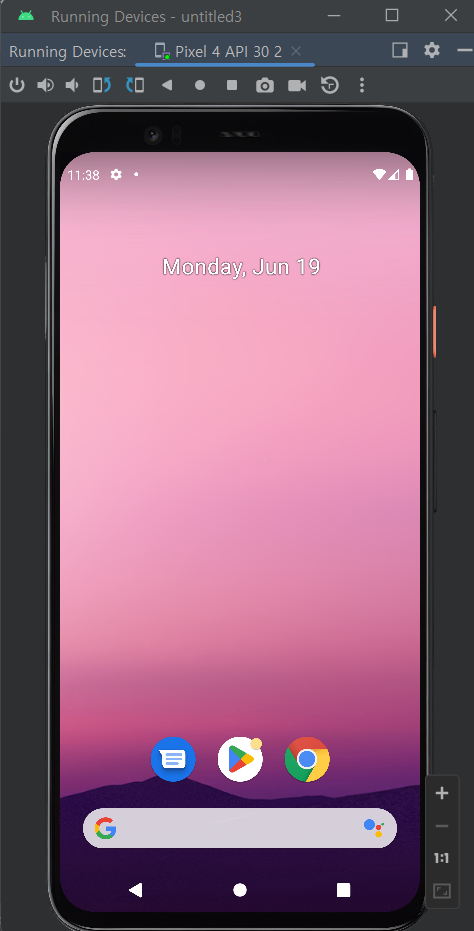 디바이스 실행 결과