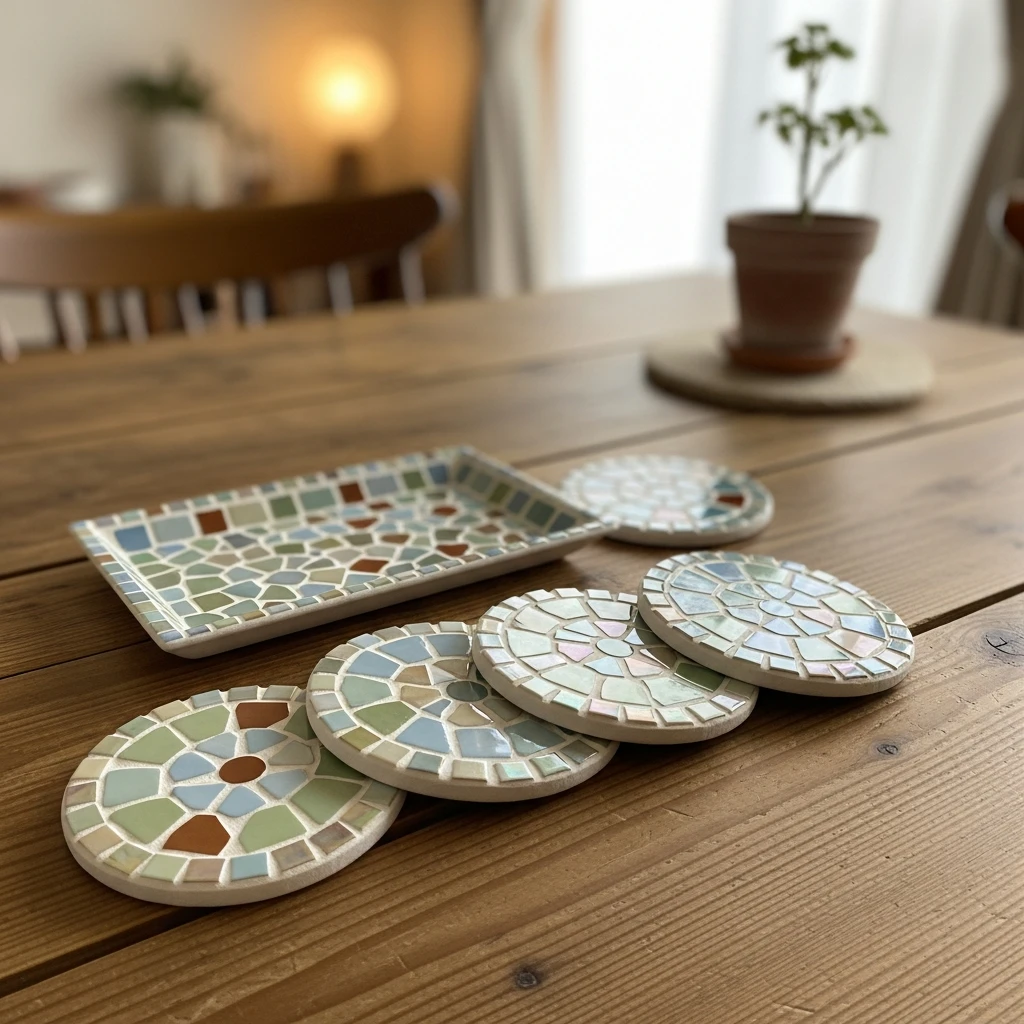 모자이크 컵받침 완성