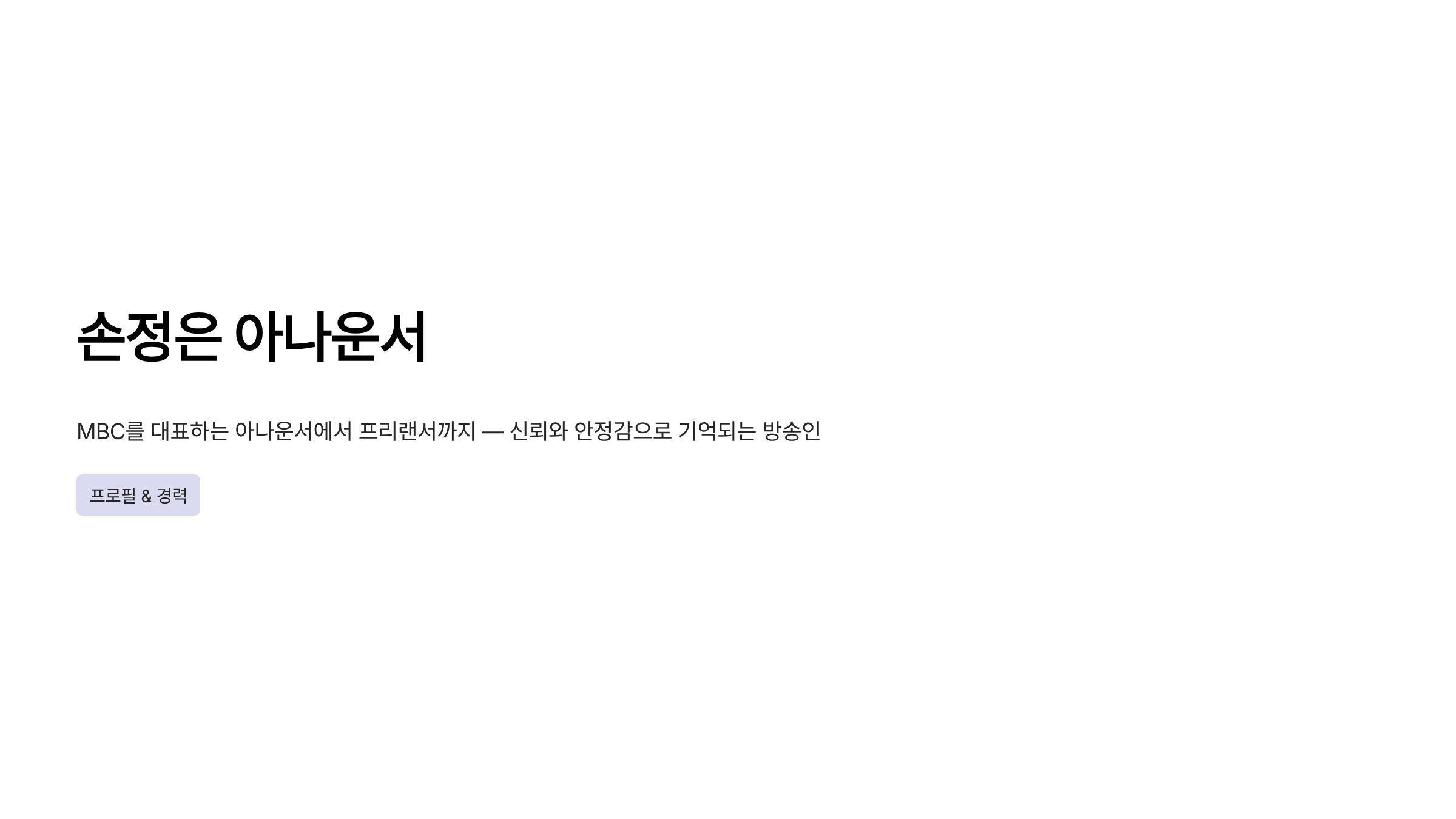 손정은 아나운서 프로필