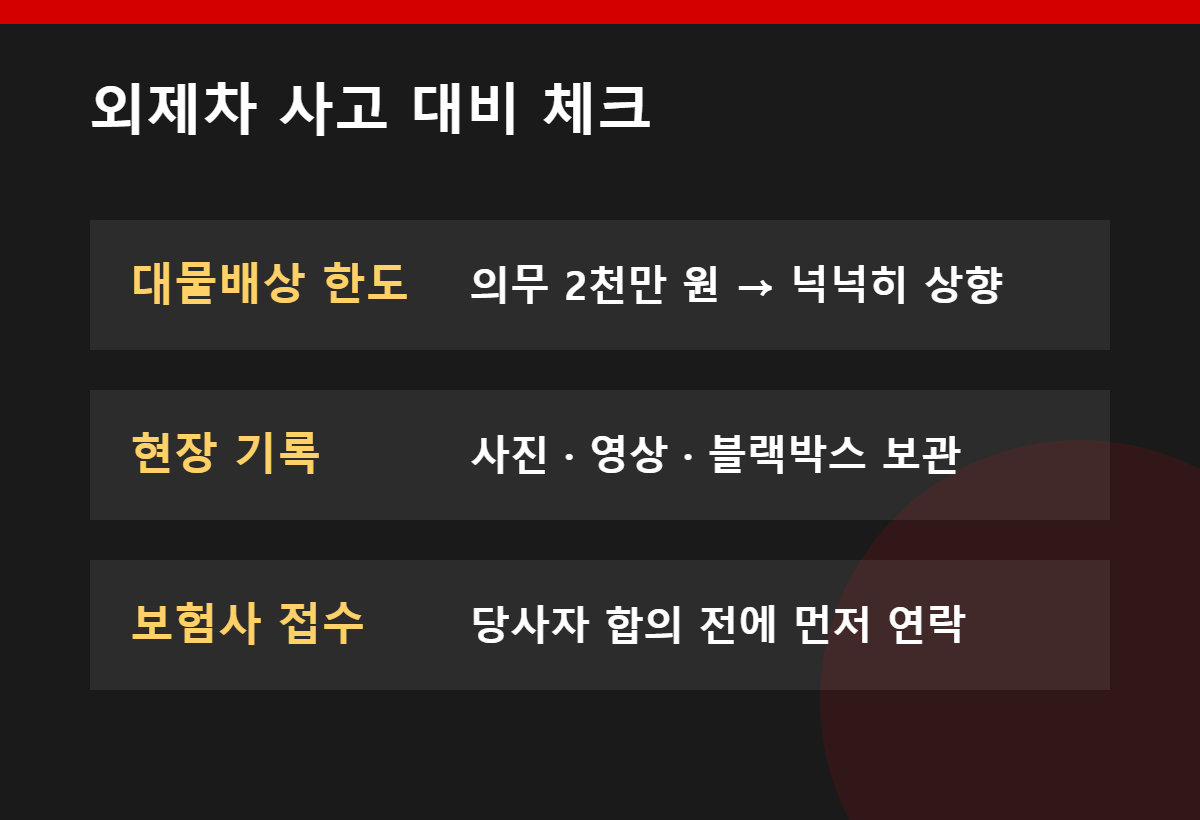 외제차 사고 대비 체크리스트