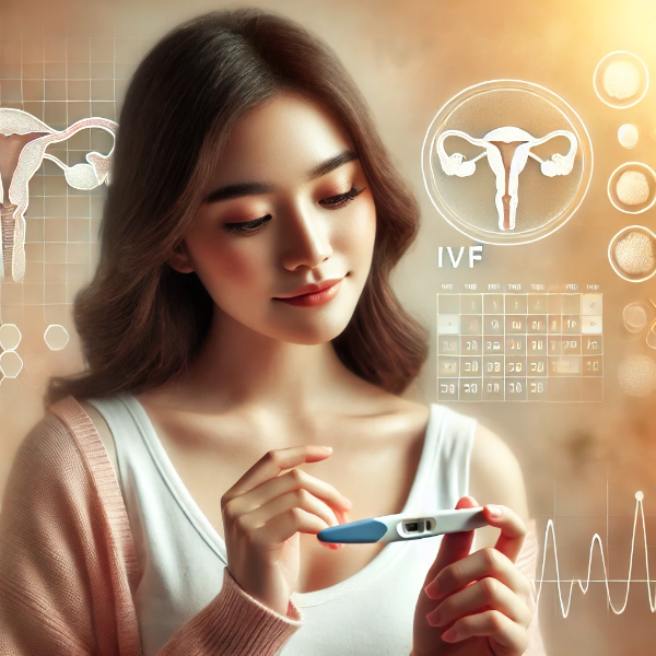 시험관 이식 절차에서 임신 성공까지의 과정을 상징하는 이미지