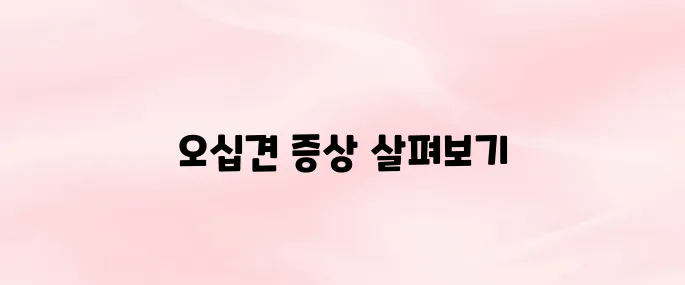 오십견 증상 총정리│어깨 통증·운동 제한부터 초기 증상까지