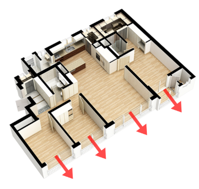 판상형 타입 아파트 내부 구조