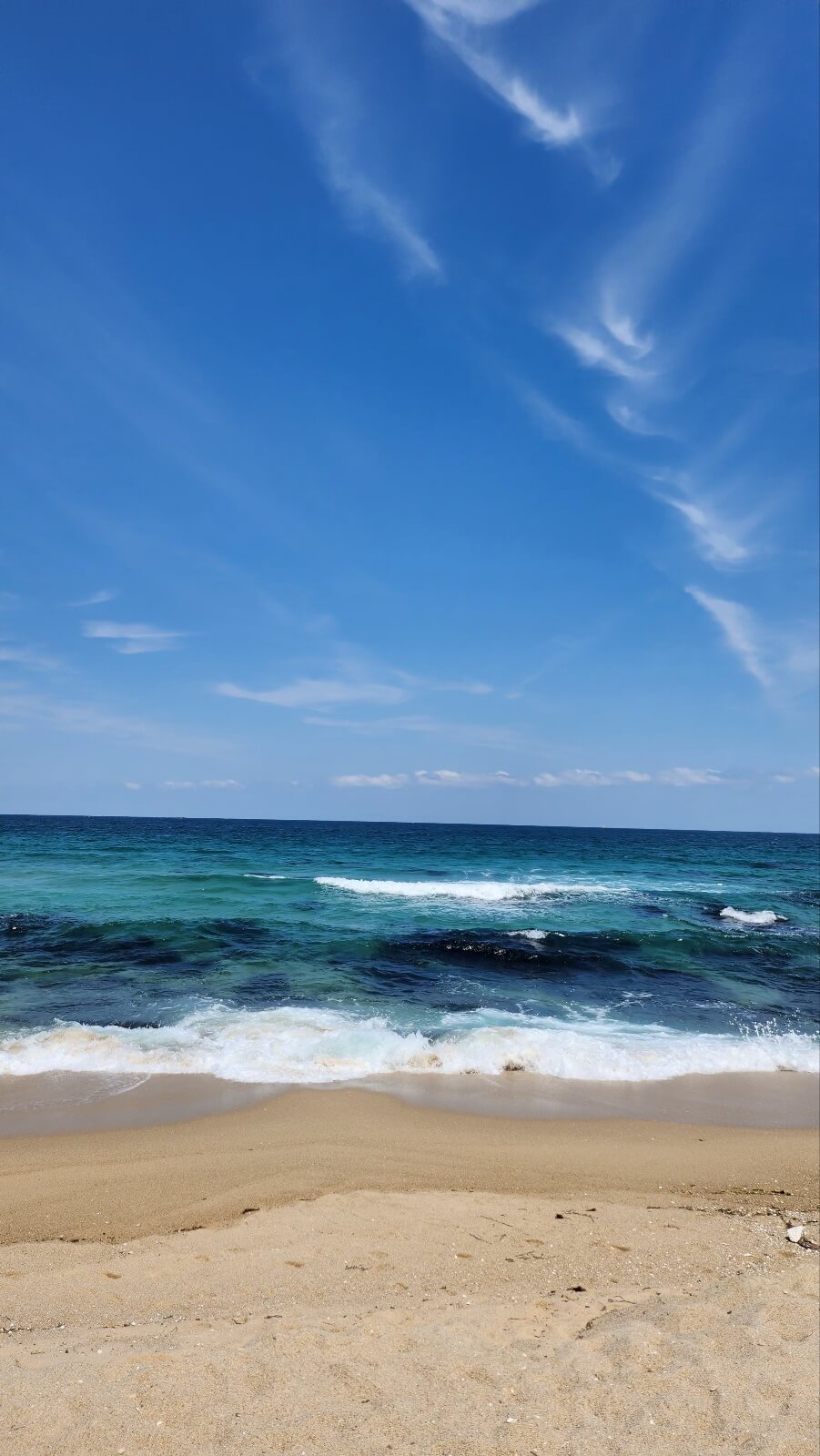 강문해변 파도