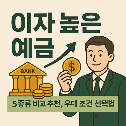 이자 높은 예금 5종류 비교 추천