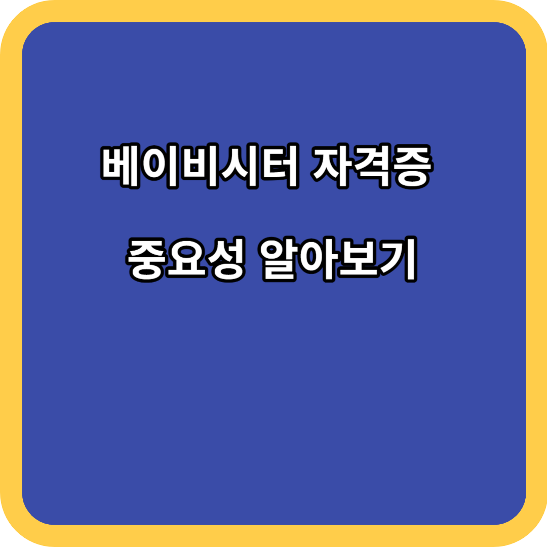 베이비시터 자격증 중요성 알아보기