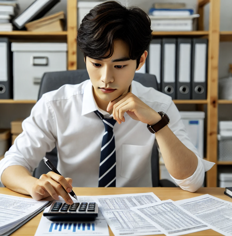 세액공제 계산중인 직장인