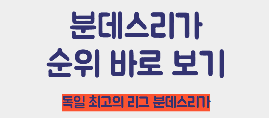 분데스리가 순위 바로보기