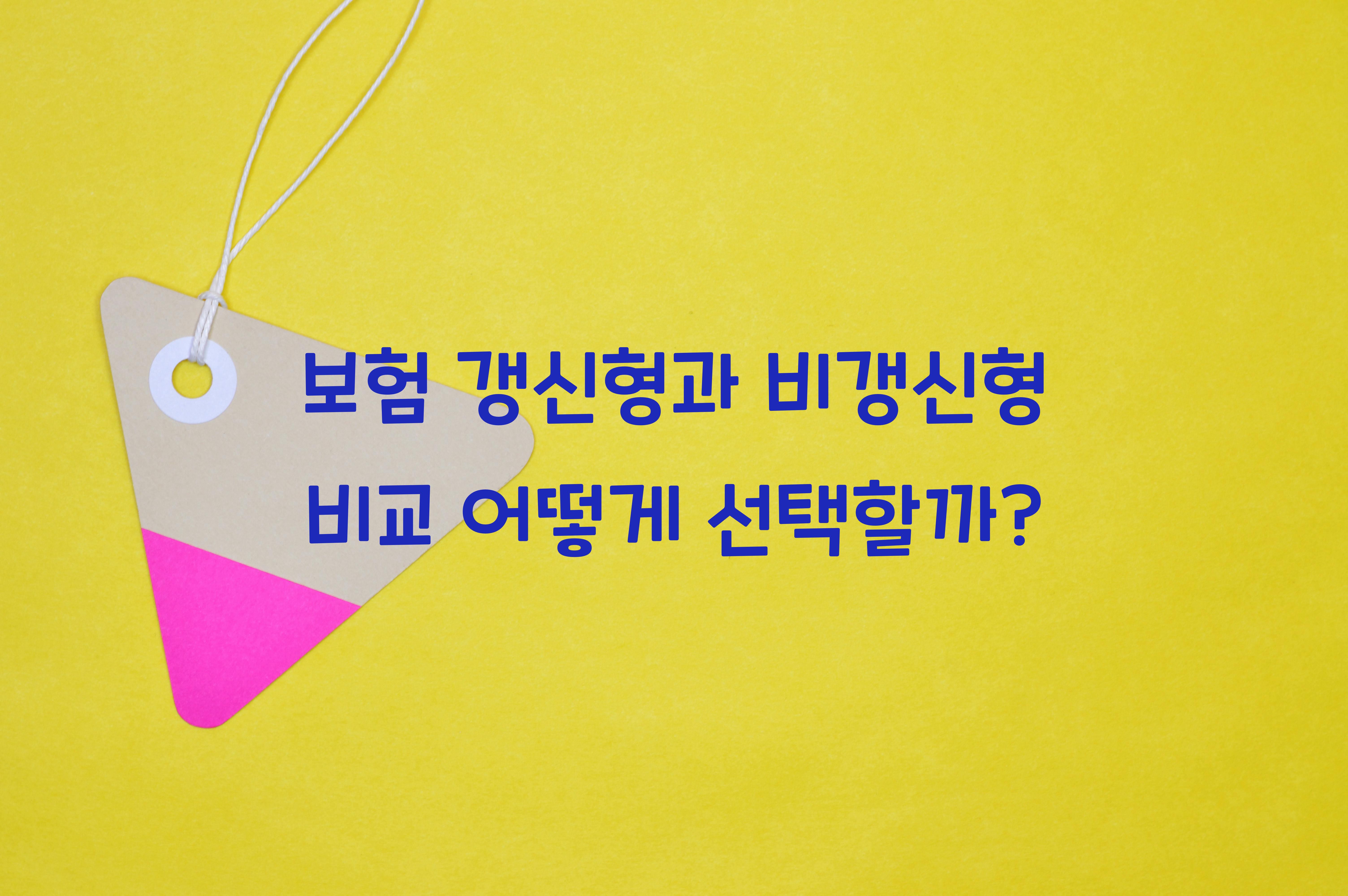 보험 갱신형과 비갱신형 비교