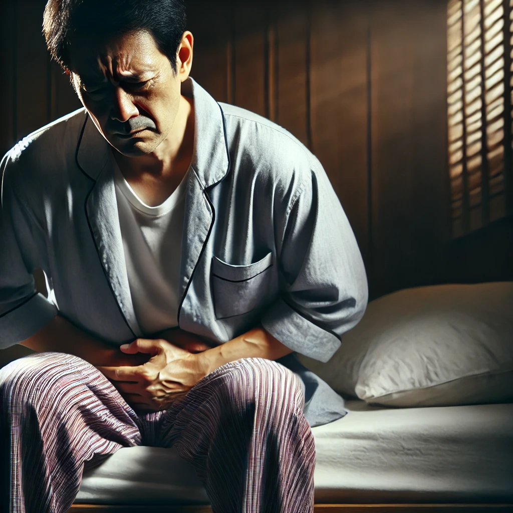 전립선비대증에 고통스러워하는 남성