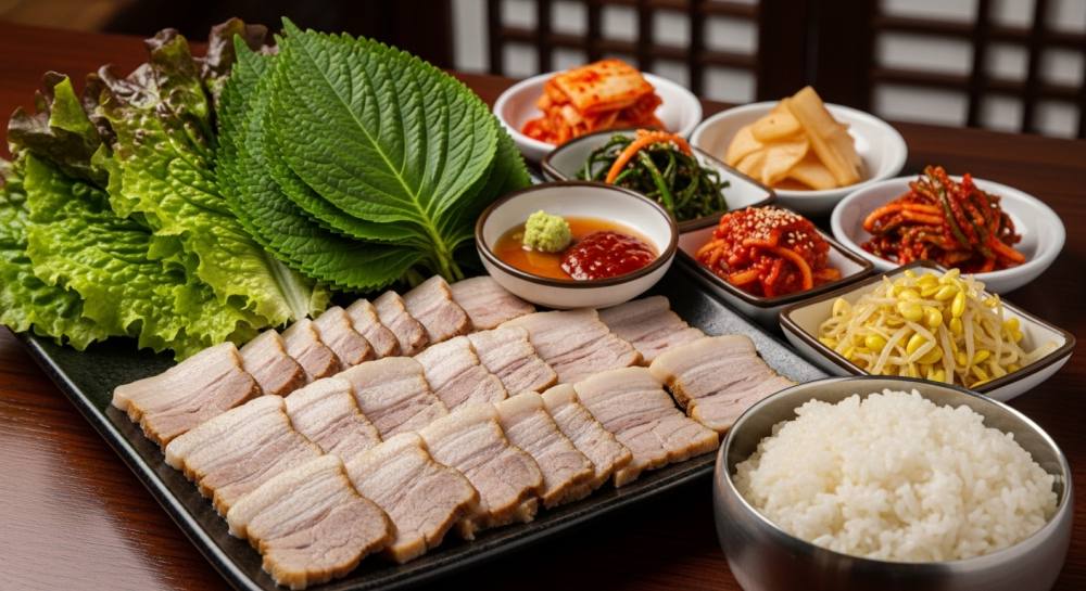 고기쌈밥정식 음식 사진