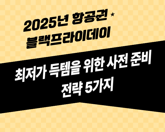 2025년 항공권 블랙프라이데이