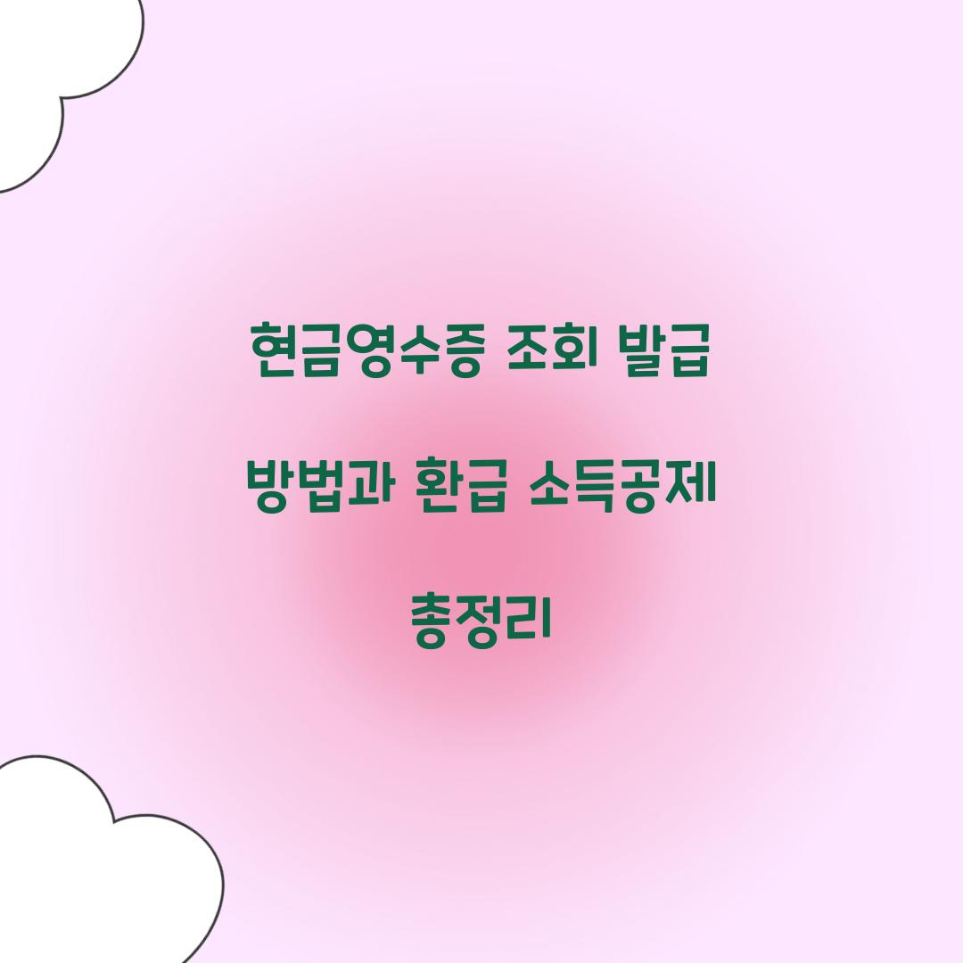 현금영수증 조회 발급