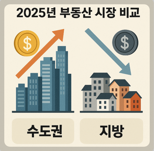 2025년 수도권과 지방의 차이를 나타태는 관련 이미지