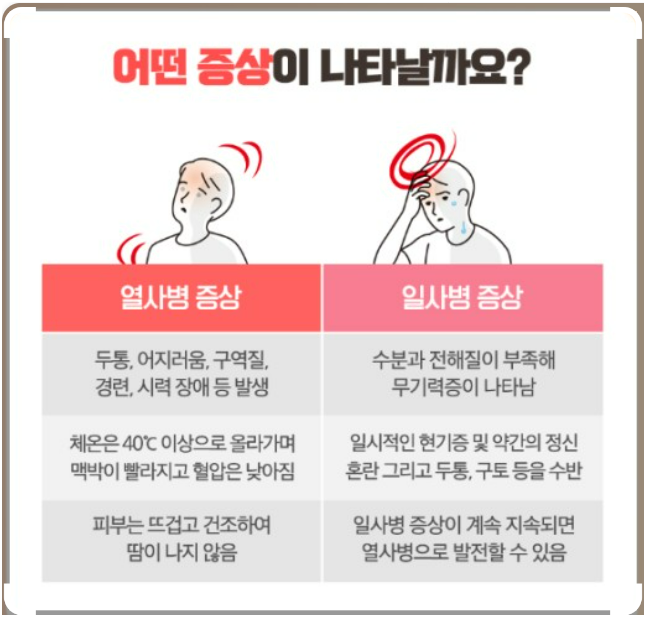 일사병과 열사병의 차이