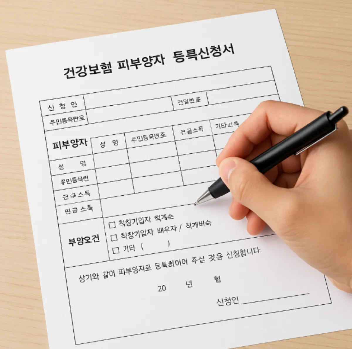 건강보험 피부양자 등록신청