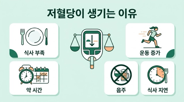 저혈당 원인 식사 운동 약 음주