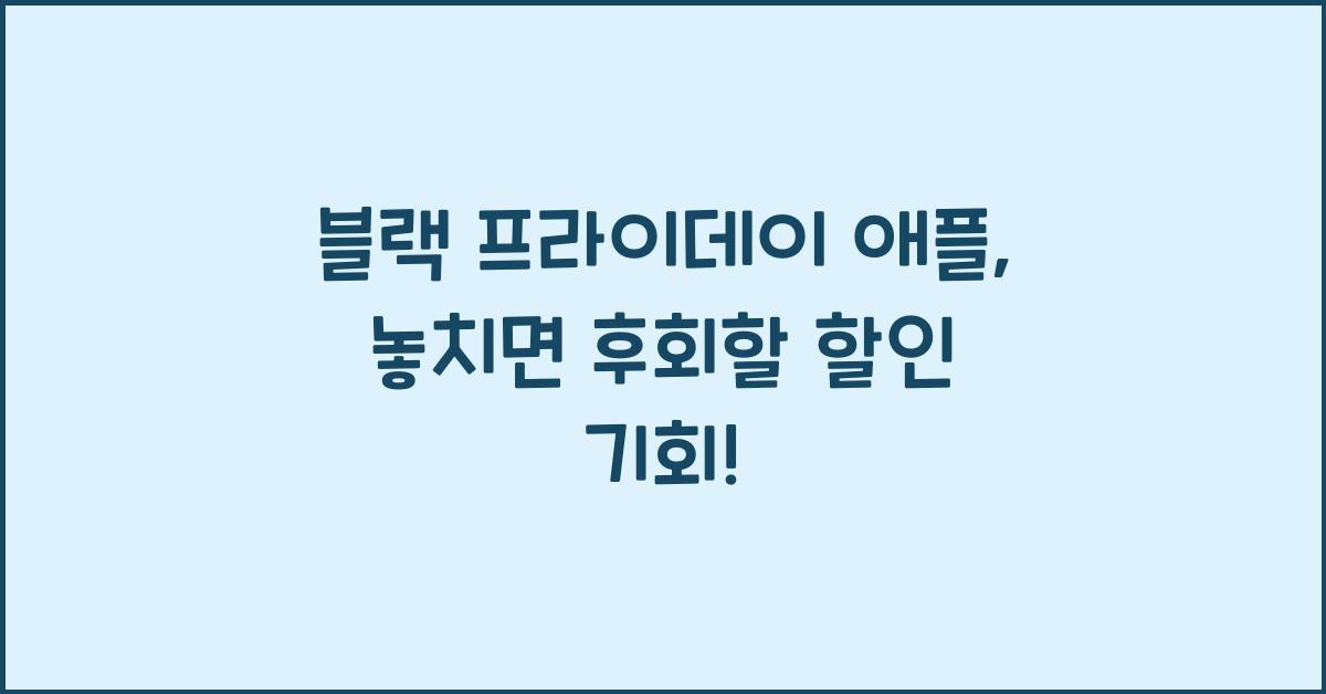 블랙 프라이데이 애플