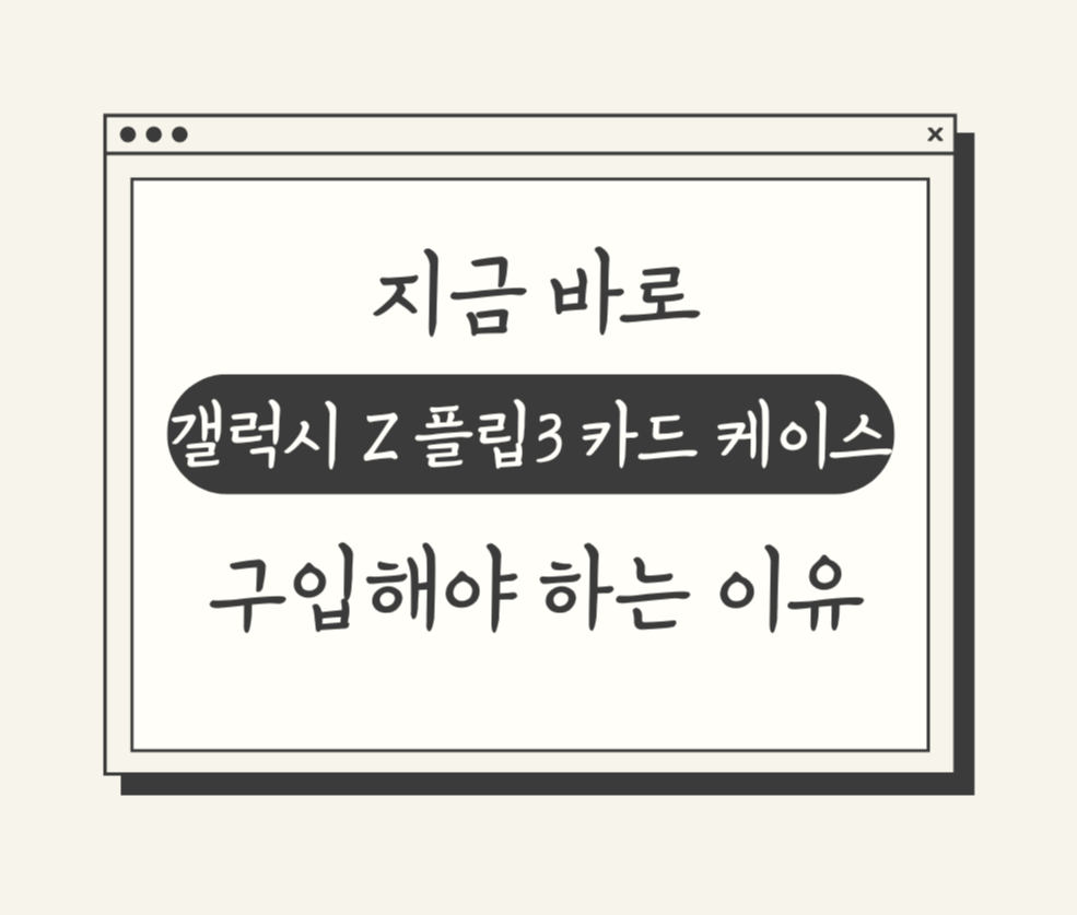 지금 바로 갤럭시 Z 플립3 카드 케이스를 구입해야 하는 이유