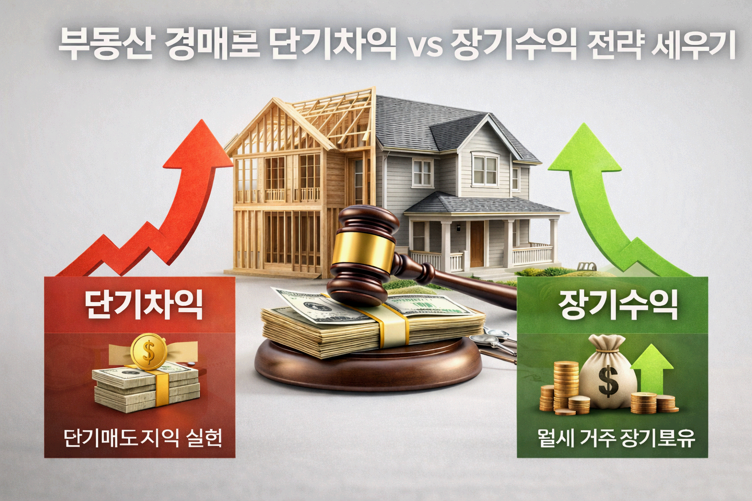 부동산 경매로 단기차익 vs 장기수익 전략 세우기