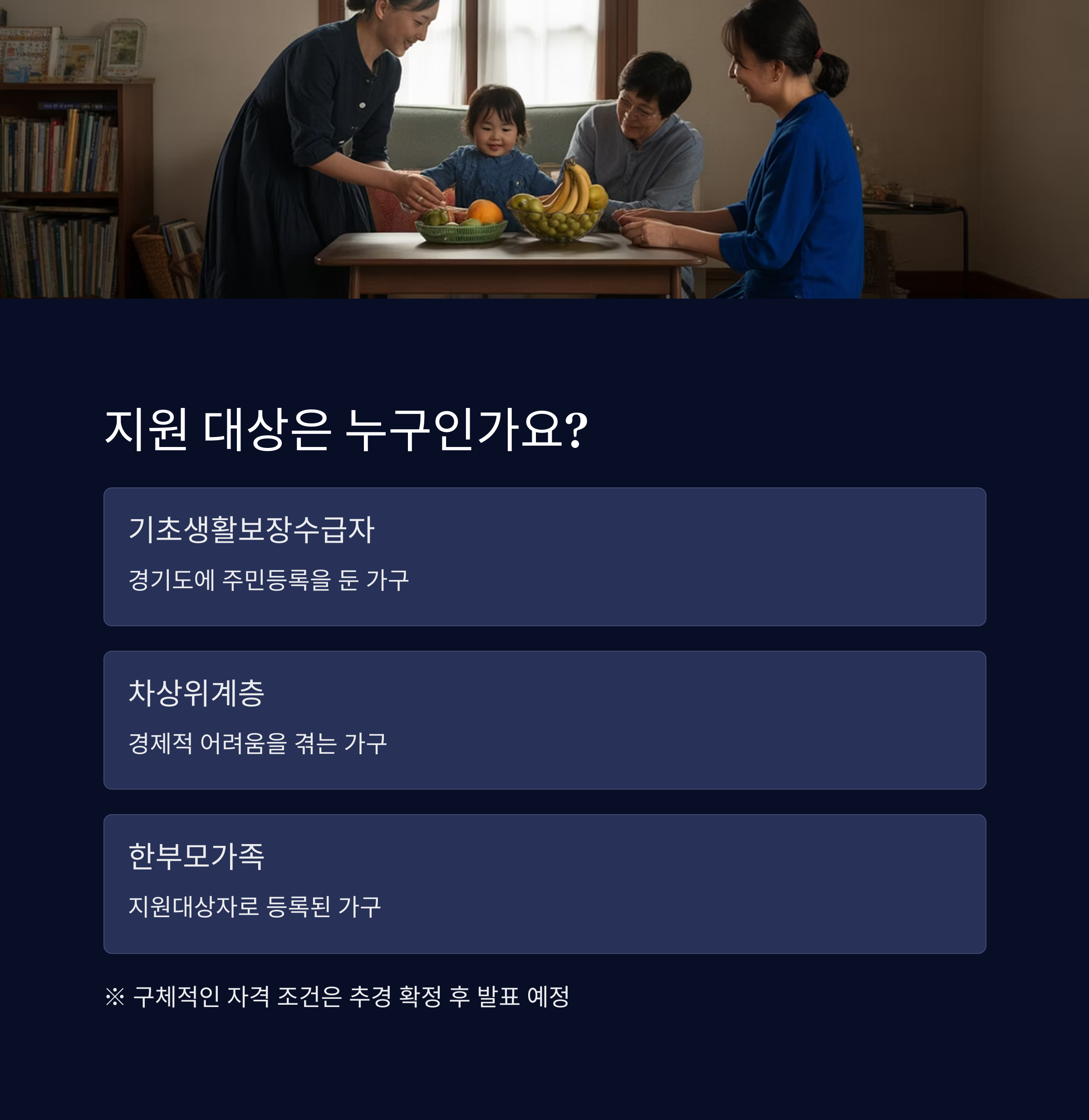 경기도 취약계층 민생회복지원금 안내