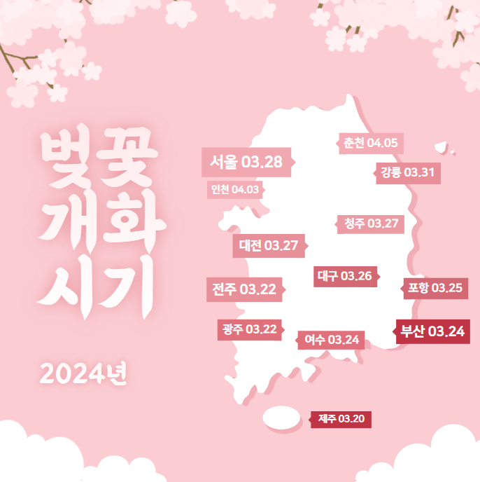 2024 전국 벚꽃길 지역별 추천