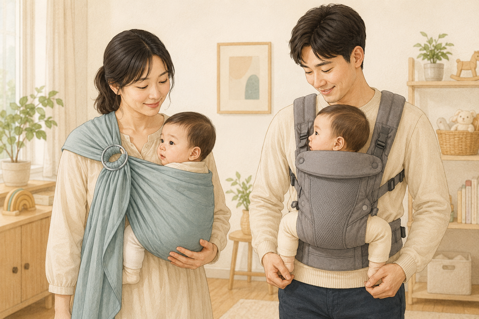 슬링과 아기띠 선택 및 착용