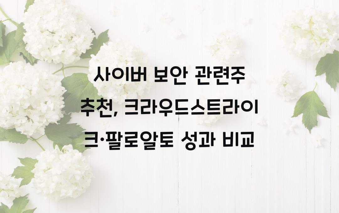 사이버 보안 관련주 추천, 크라우드스트라이크·팔로알토 비교