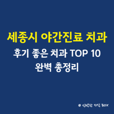 세종시 야간진료 치과, 후기 좋은 치과 TOP 10 완벽 총정리