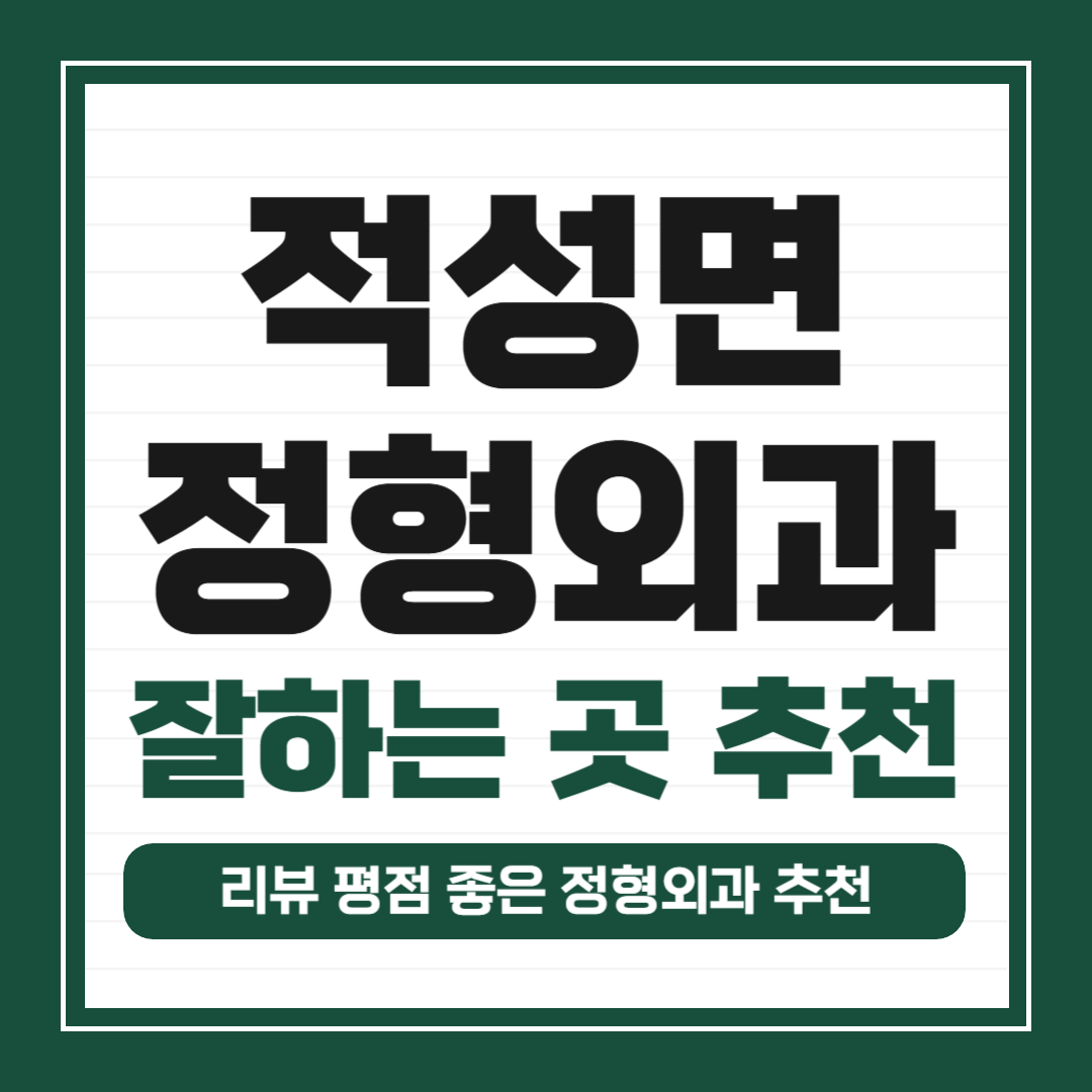 파주시 적성면 정형외과 유명한 곳 잘하는 곳 추천 TOP 5