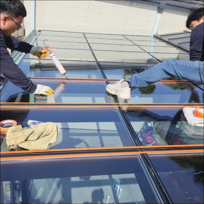 썬룸 지붕 방수작업