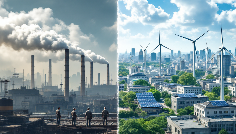 퇴보적 회복과 혁신적 회복의 대비를 보여주는 글로벌 경제 회복 경로 이미지