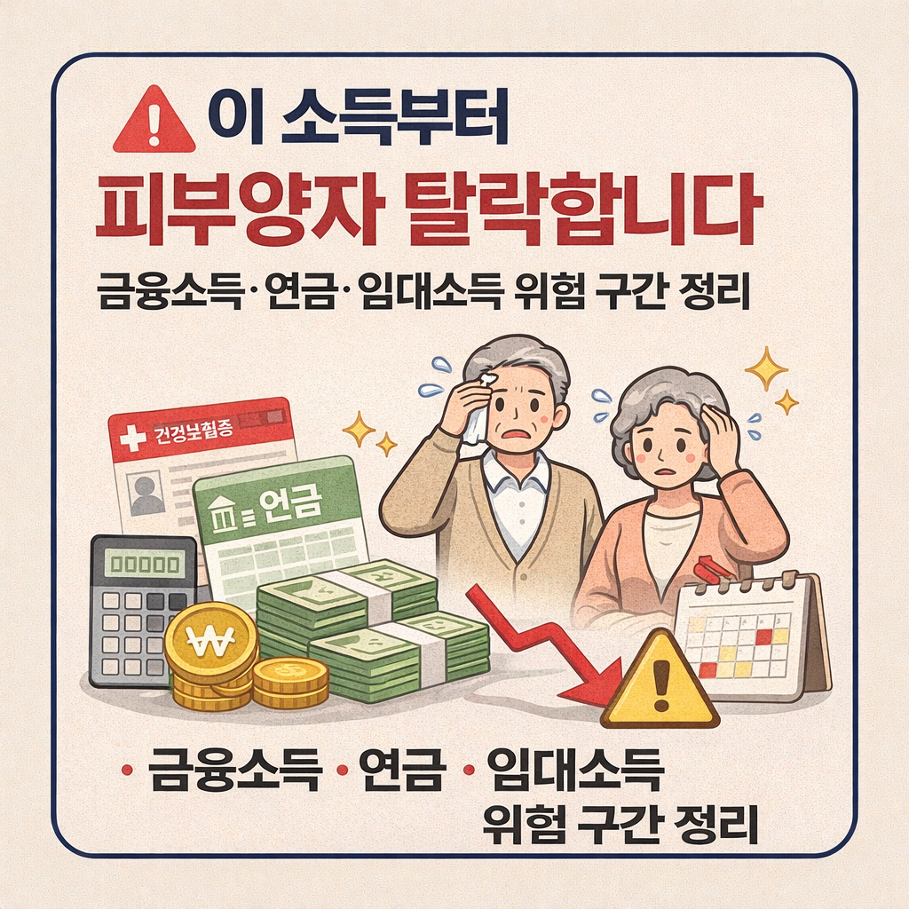 이 소득부터 피부양자 탈락합니다｜금융소득&middot;연금&middot;임대소득 위험 구간 정리