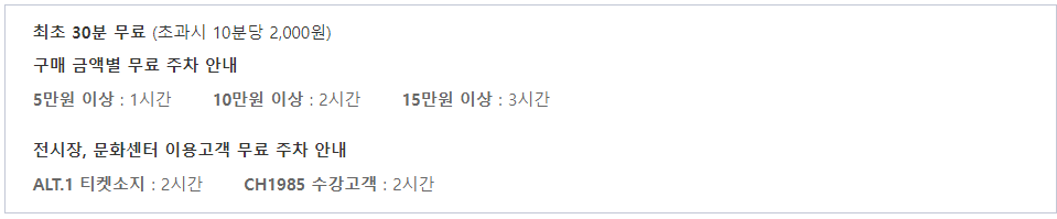 더현대서울 주차비