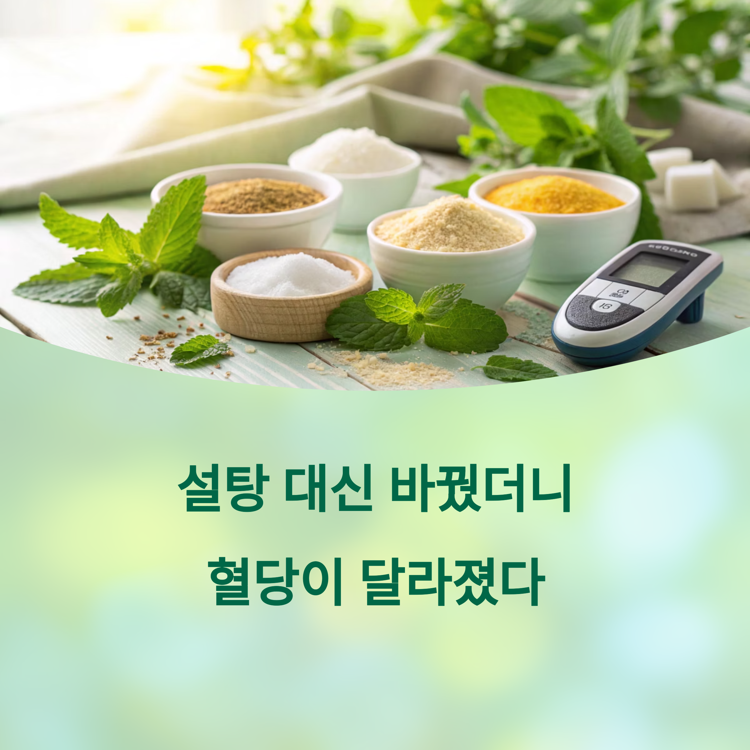 설탕 대신 바꿨더니 혈당이 달라졌다: 대체 감미료의 혈당 관리 비결에 대한 이미지