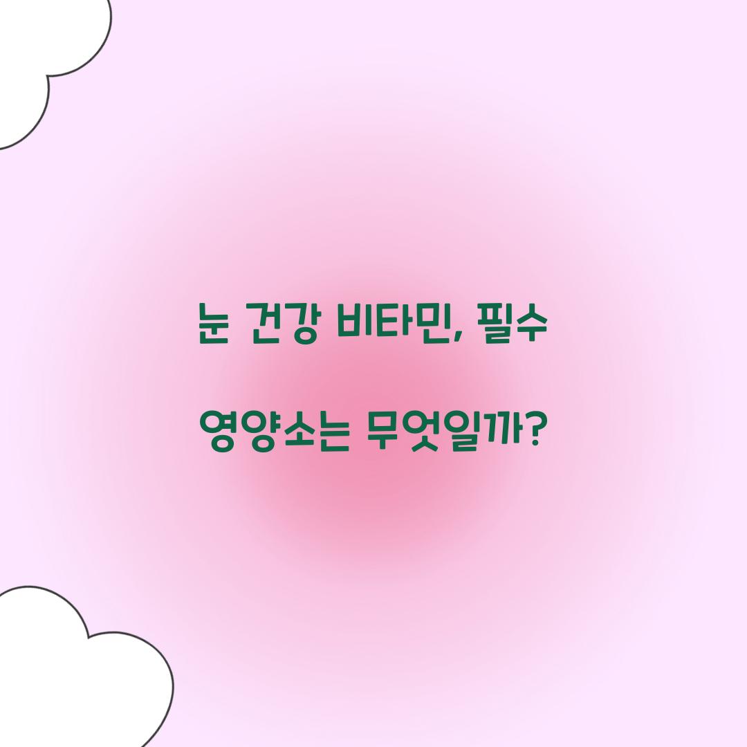눈 건강 비타민