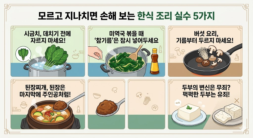 모르고 지나치면 손해 보는 한식 조리 실수 5가지