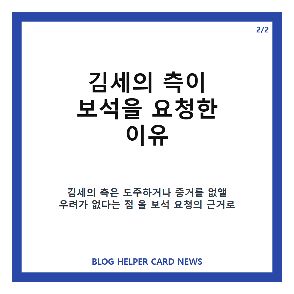 김세의 보석 요청, 법정 주장과 검찰 반대 이유 정리 카드뉴스 3