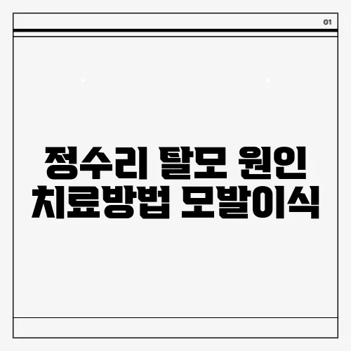 정수리 탈모 원인 치료방법 모발이식