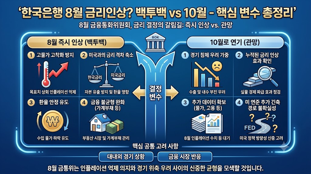 2026 한국은행 8월 기준금리 인상 백투백 전망 금통위
