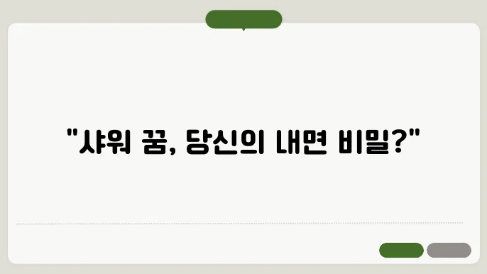 샤워하는 꿈해몽